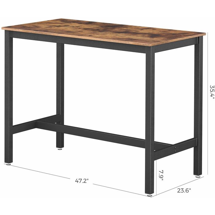Counter Height Dining Table And Chairs Rustic Brown Kitchen Anti Collision