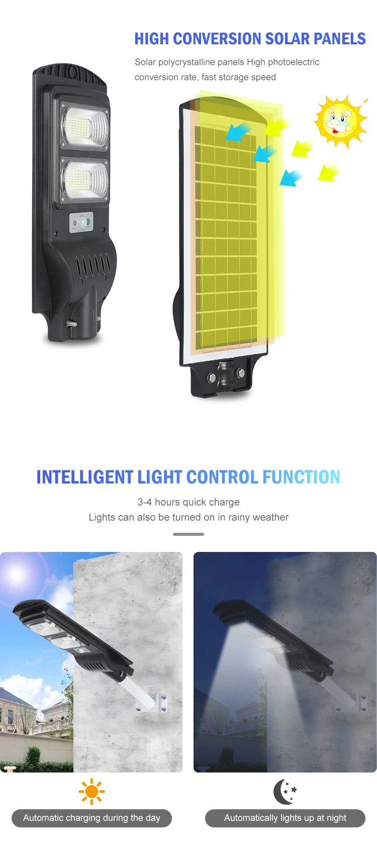 OKELI New Design Outdoor IP66 Waterproof 30w 60w 90w Integrated All In One Solar Led Street Light