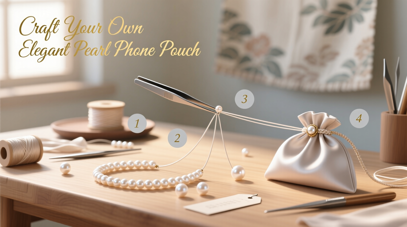 creative step by step guide to crafting your own elegant pearl phone pouch