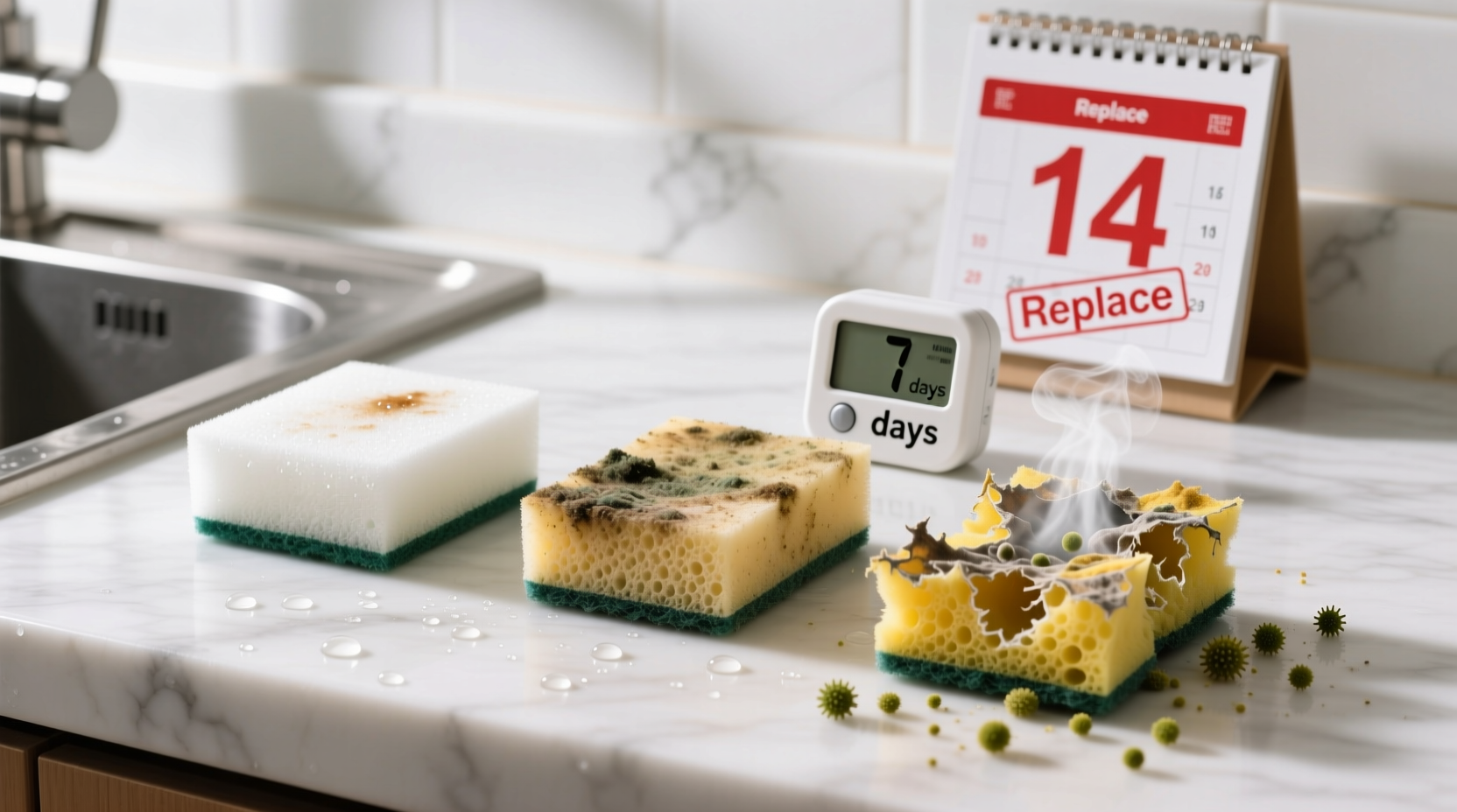 how to clean and when to replace sponges