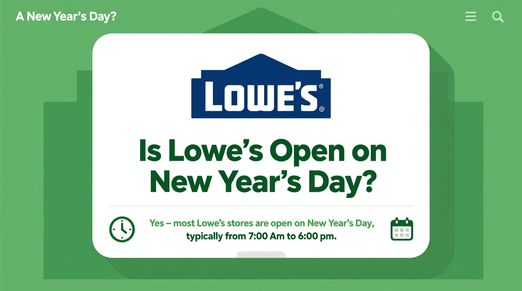 is lowes open on new year day