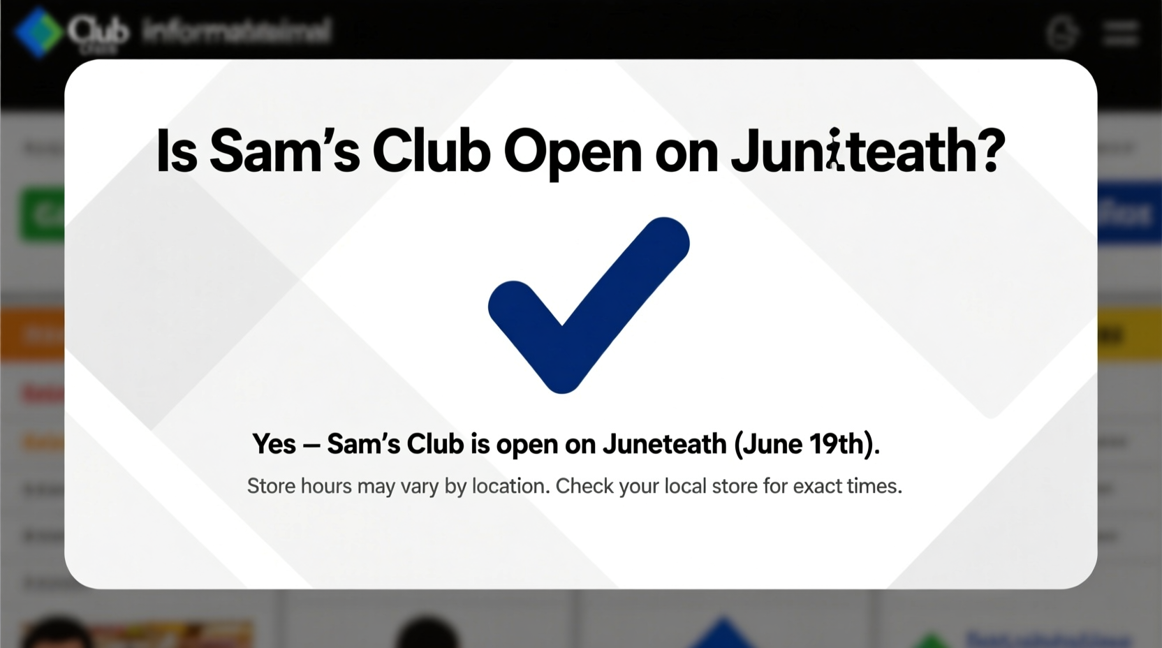is sams club open on juneteenth