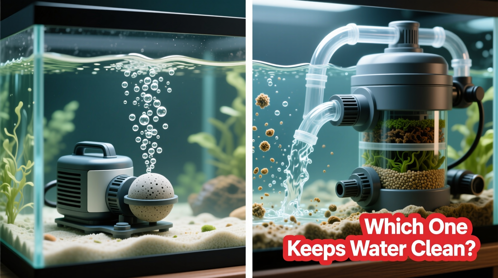 air pump vs filter for my aquarium which one actually keeps the water clean