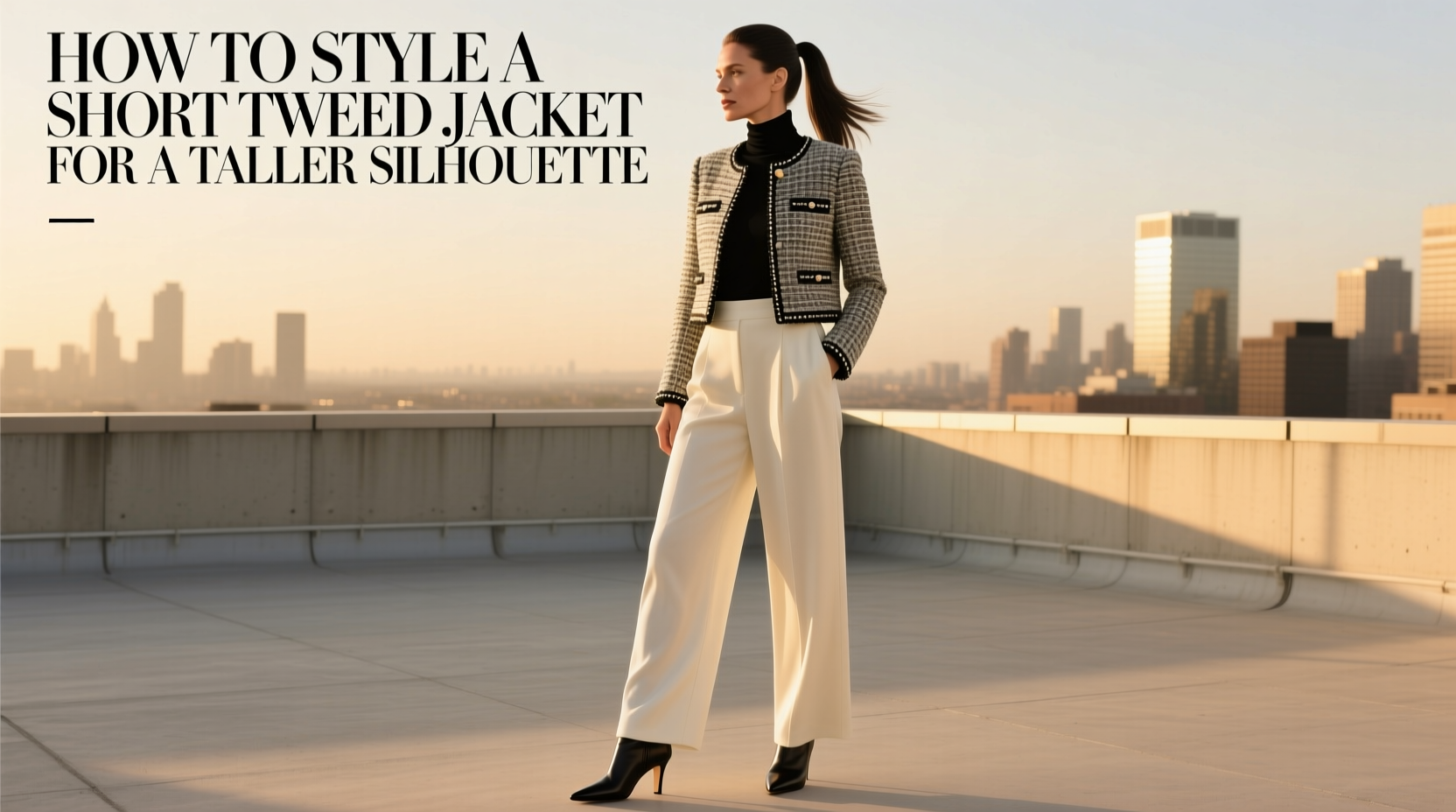 how to style a short tweed jacket to create a taller silhouette expert tips and tricks