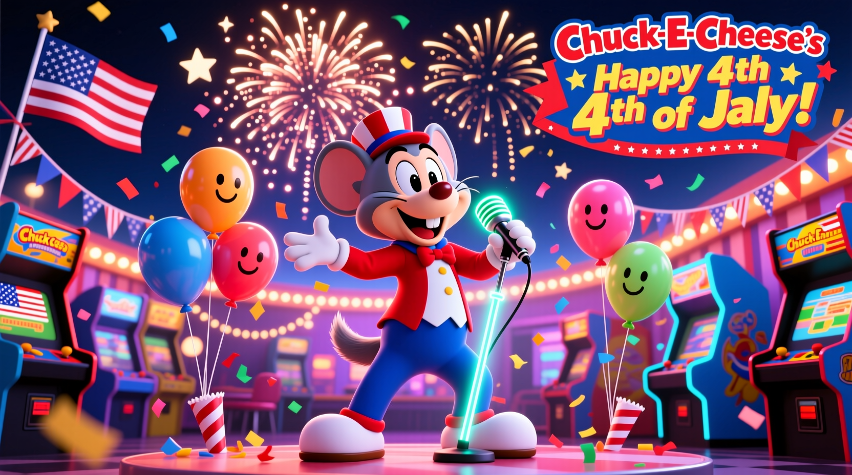 is chuck e cheese open on july 4th