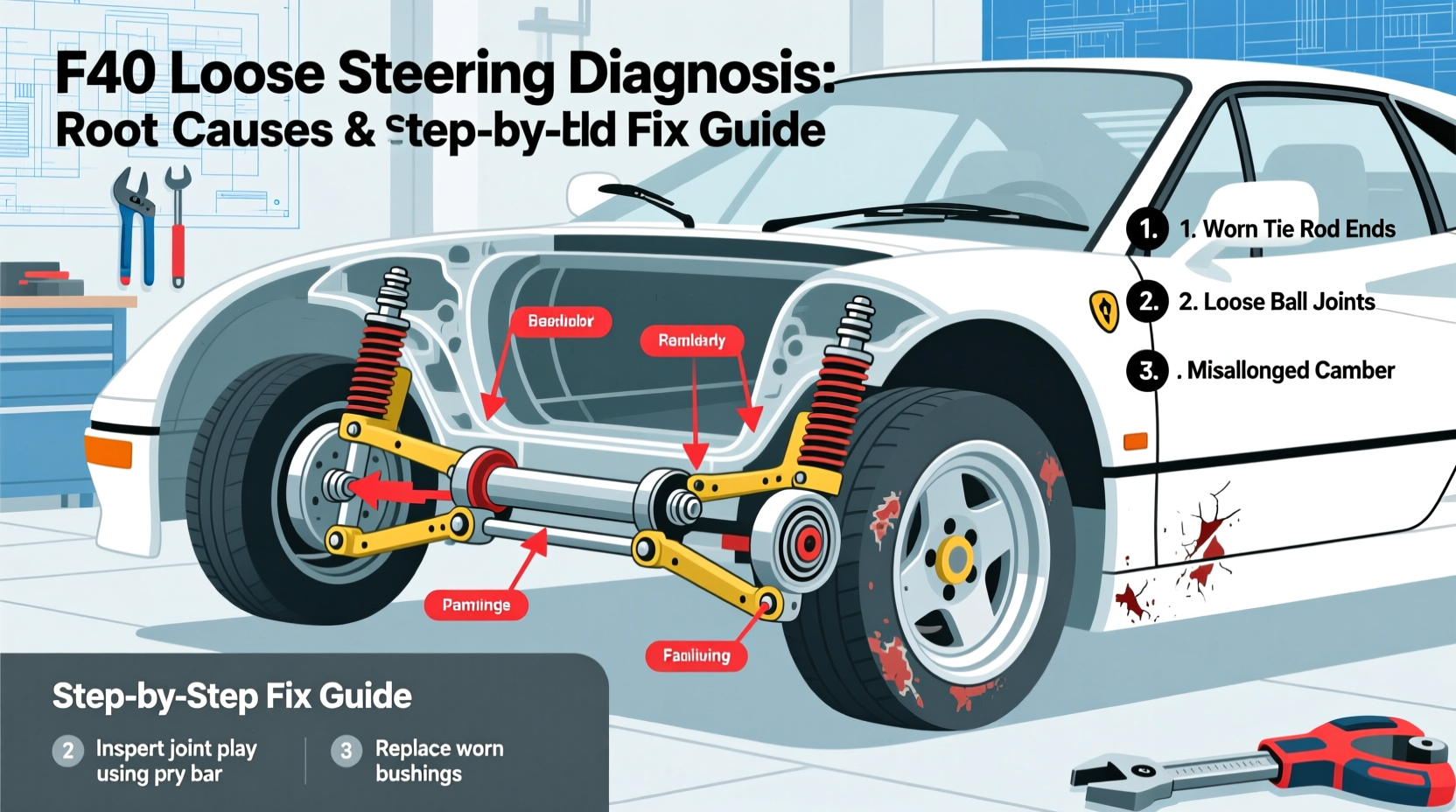 f40 loose steering diagnosis