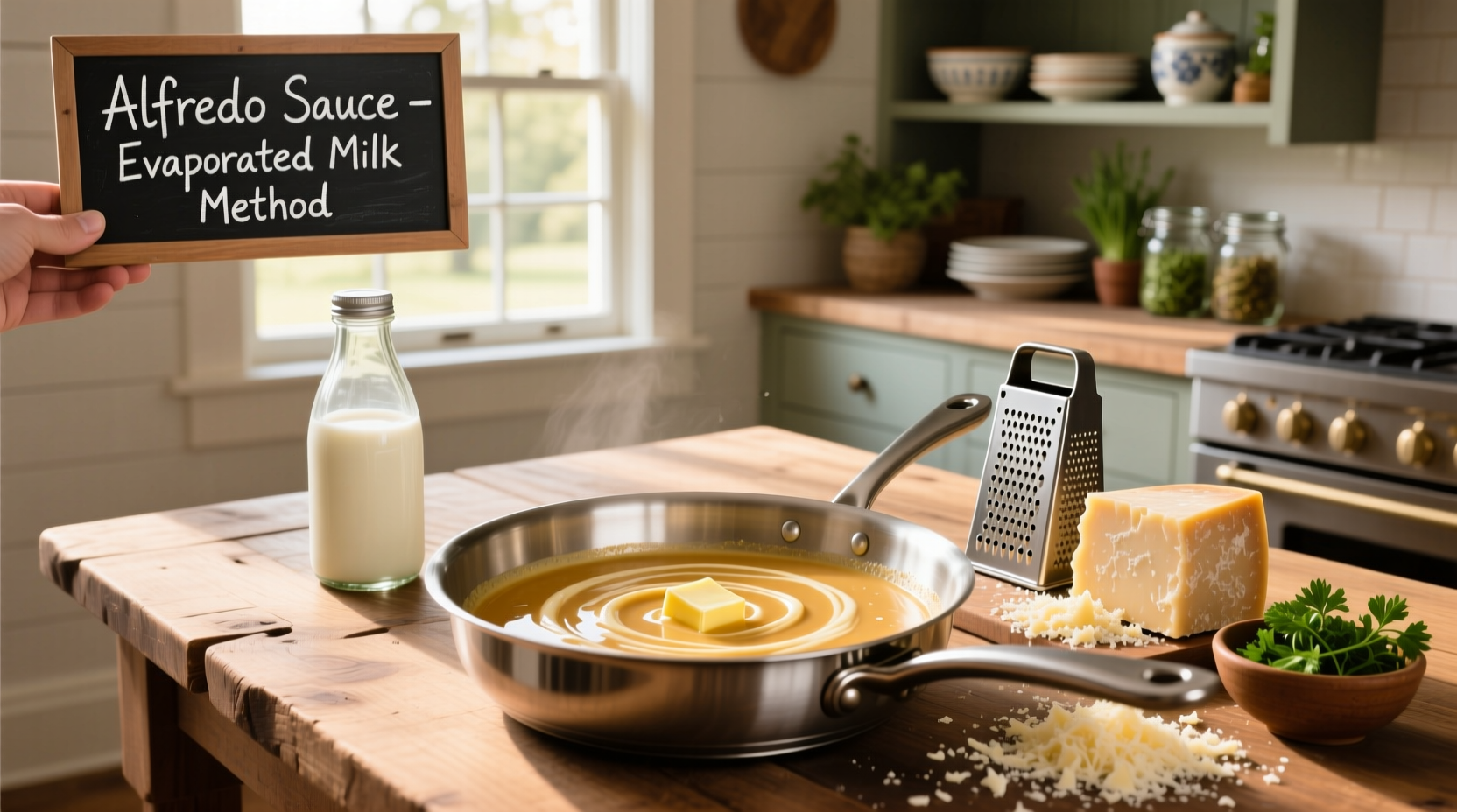 alfredo sauce with evaporated milk