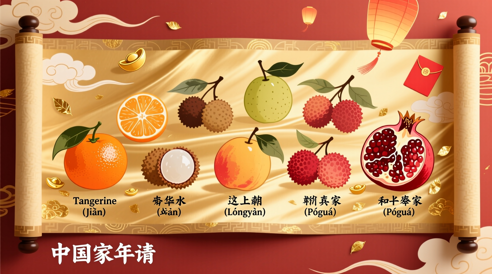 what are the 13 lucky fruits for new year