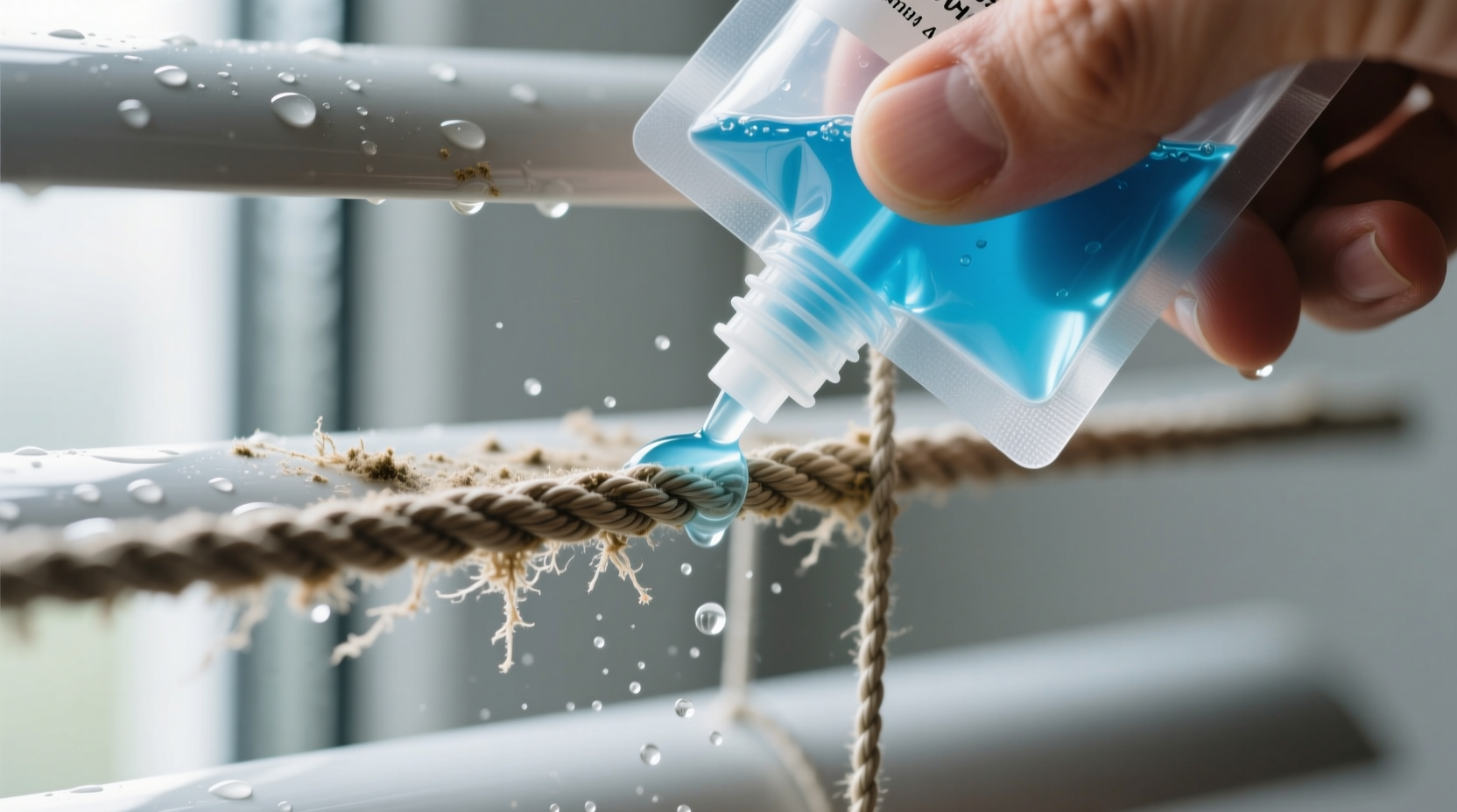 clean the cord of window blinds with a liquid pack