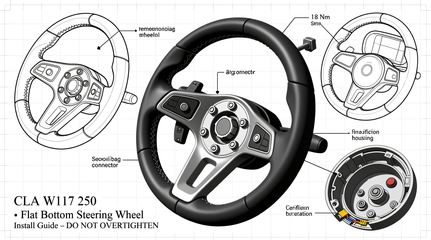 CLA W117 250 Flat Bottom Steering Wheel Install Guide