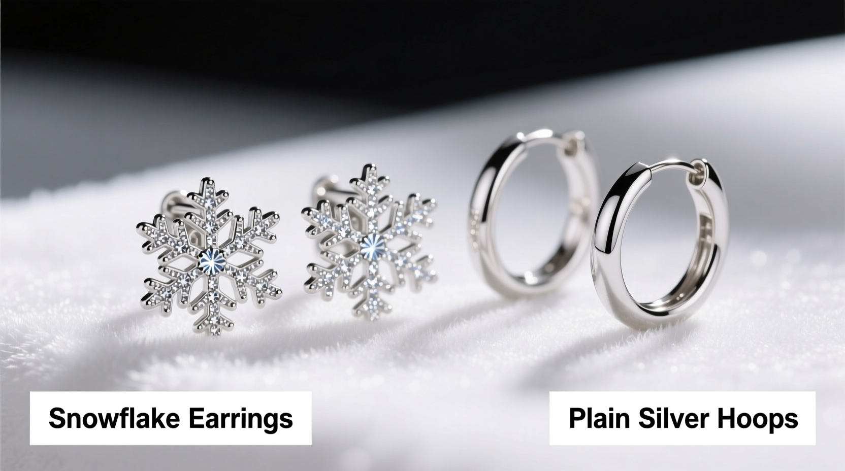 snowflake earrings vs plain silver are the sparkles actually worth it