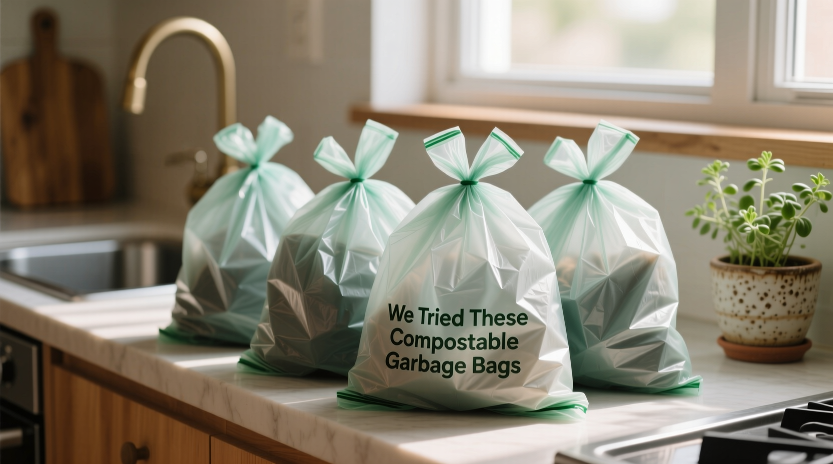 we tried these compostable garbage bags