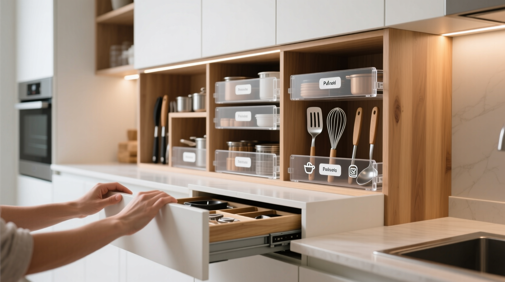 create kitchen kits to avoid frantic drawer searching