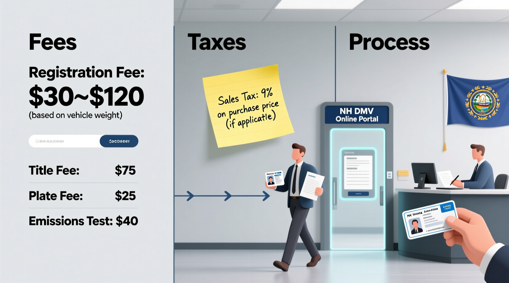 how much to register a car in nh