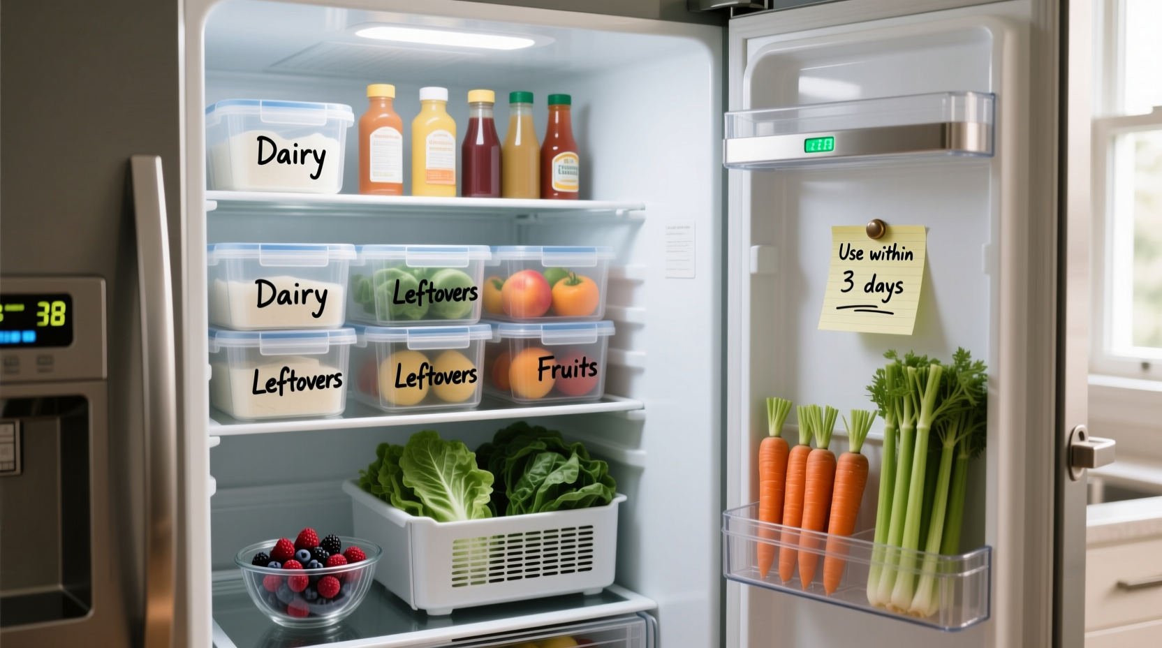 how to organize foods in refrigerator