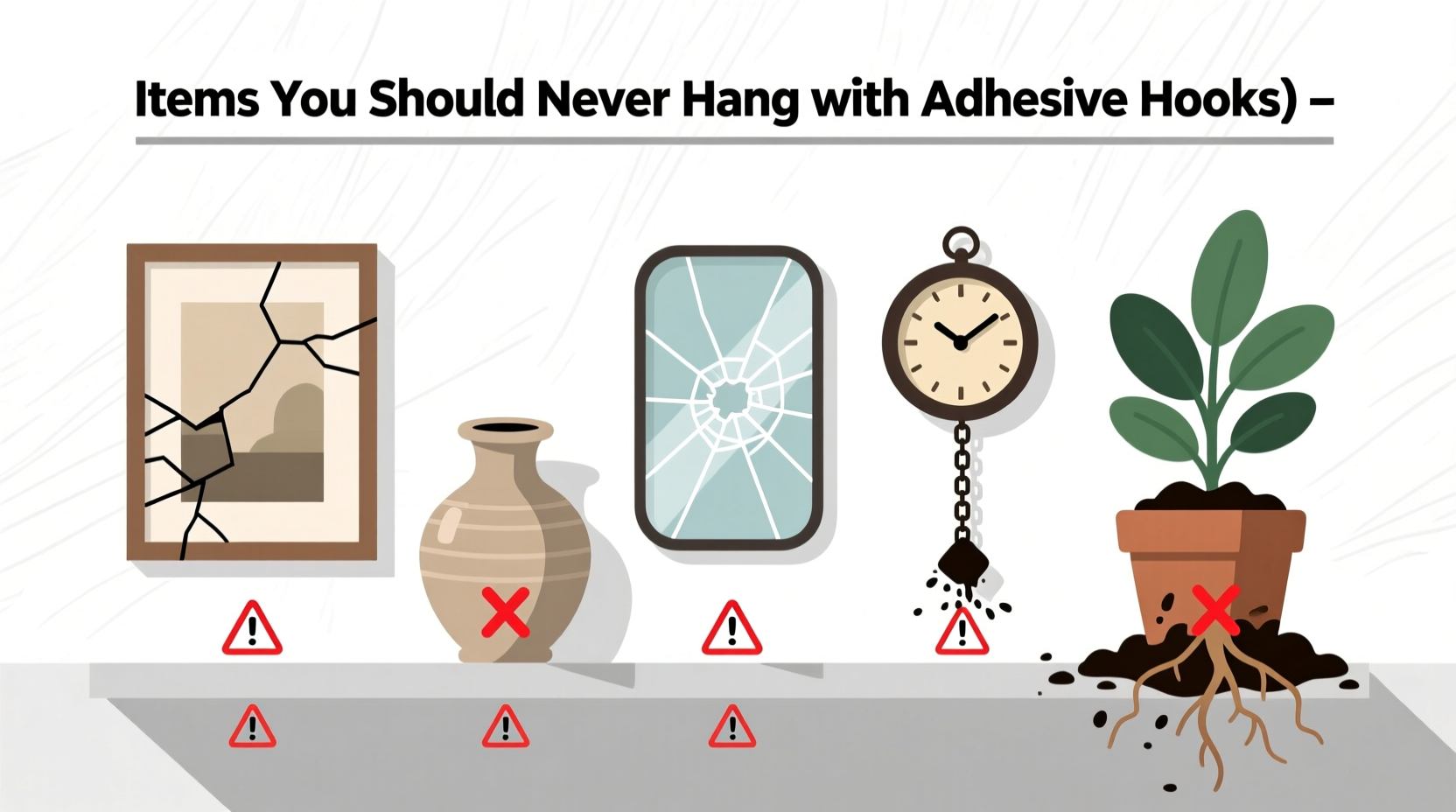 items you should never hang with adhesive hooks