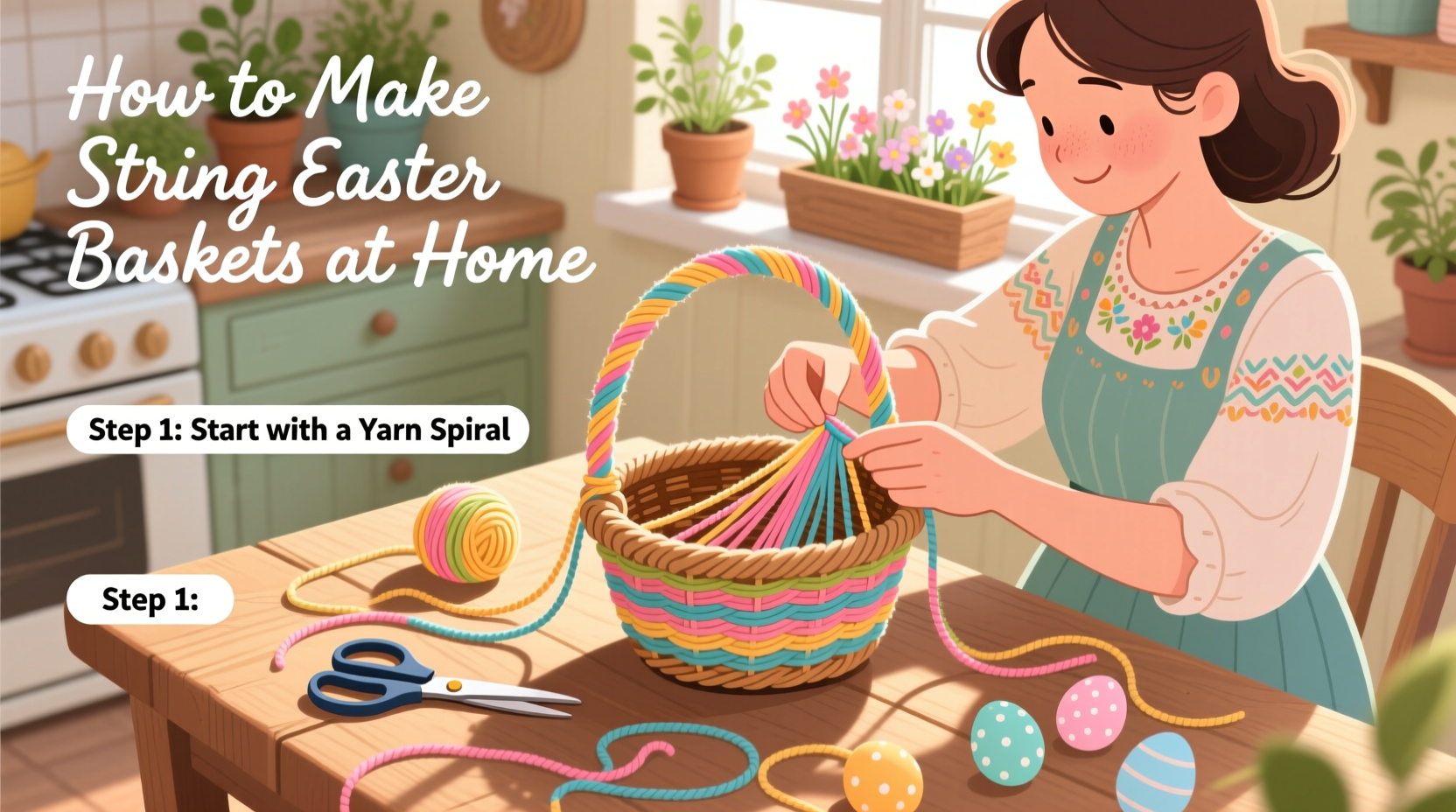 how to make string easter baskets