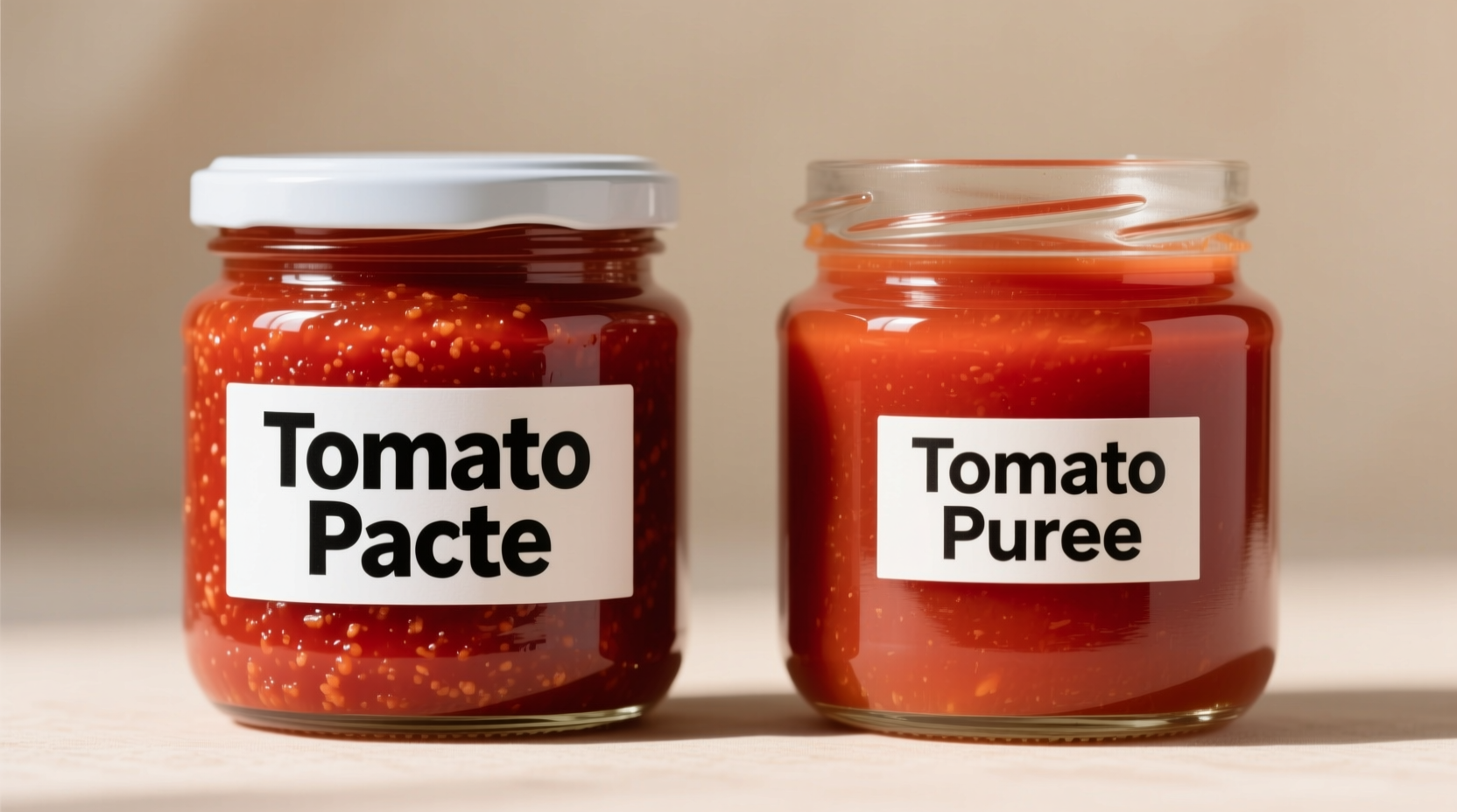 Tomato paste and puree side by side comparison