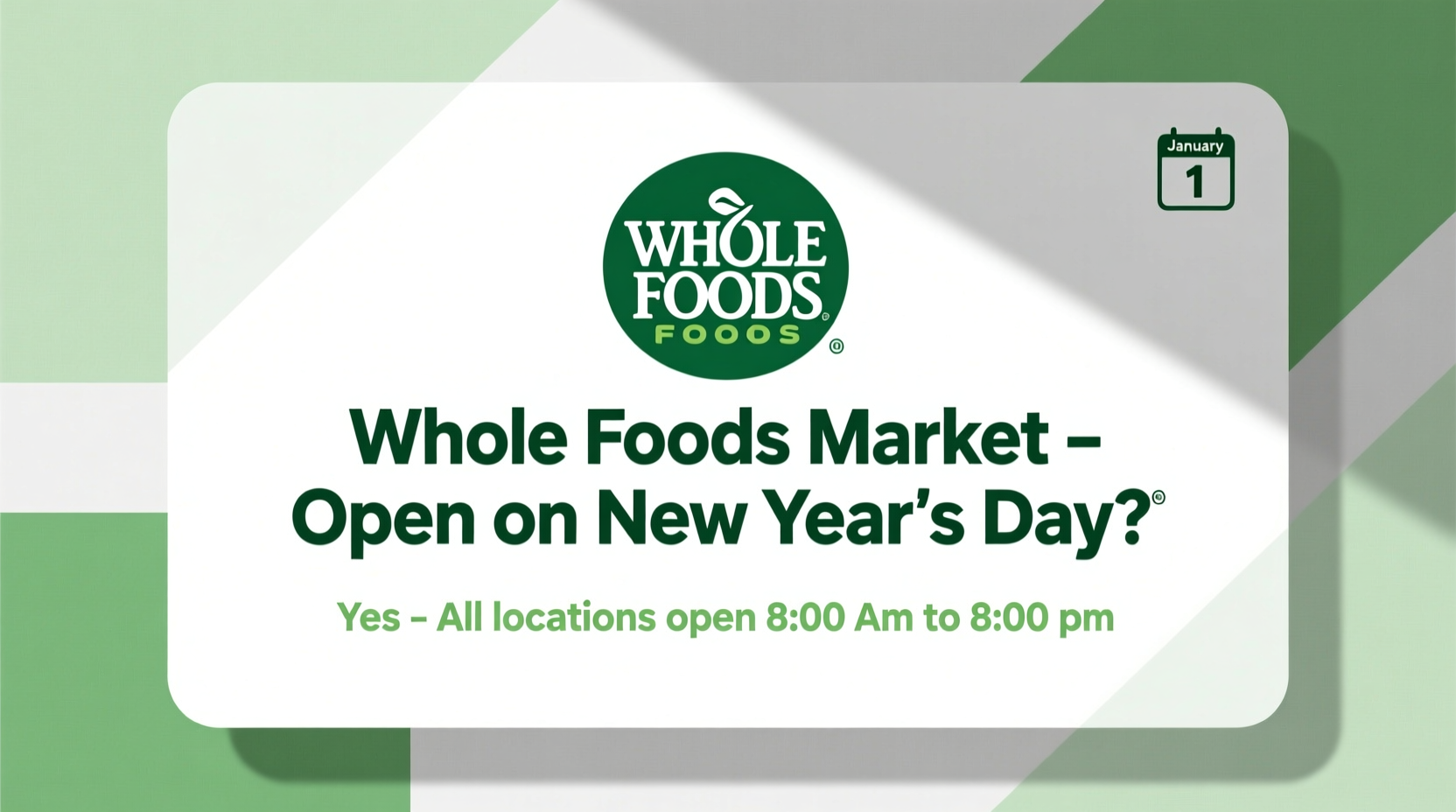 is wholefoods open on new years day