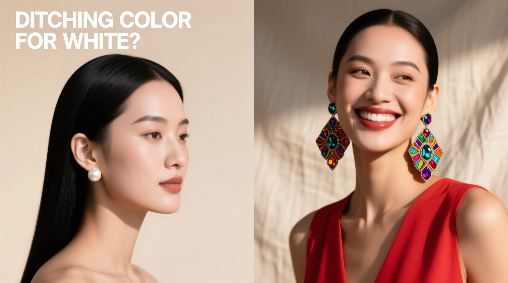white earrings vs colorful earrings are people ditching color for minimalist white