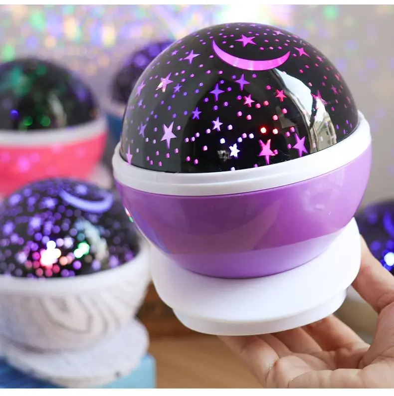 Creative fantasy romantic rotating led star lamp projection lamp small night light Christmas Eve birthday gift