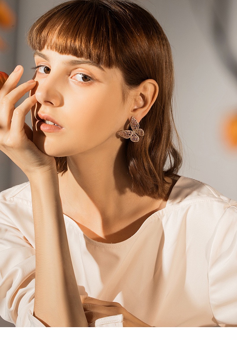 2020谁的新款热销s925银耳钉奢华时尚锆石蝴蝶耳钉 - buy fashion
