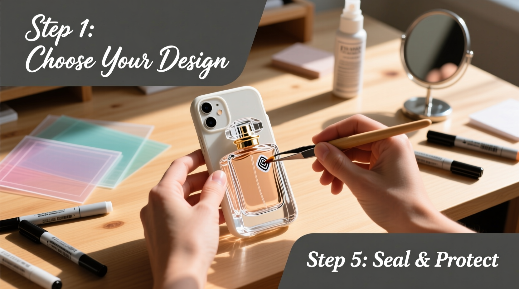 step by step guide to personalizing your perfume bottle phone case for a unique style