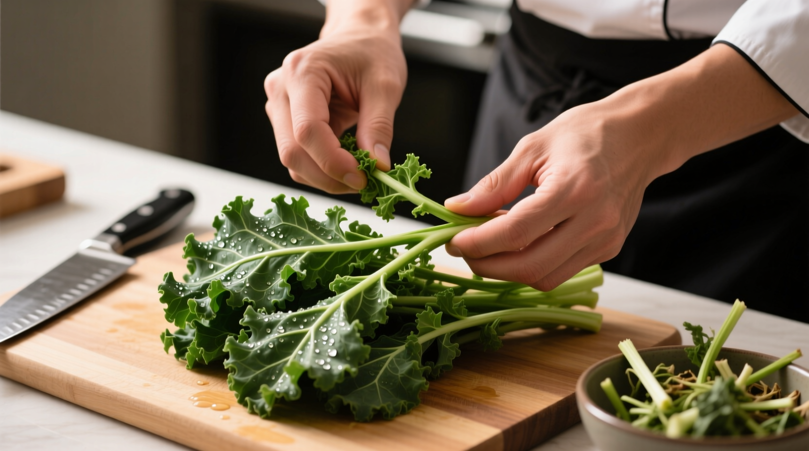 how to stem kale