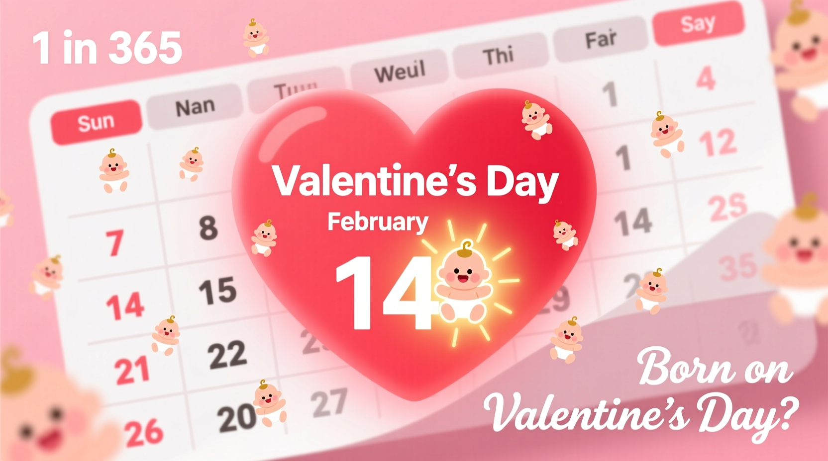is it rare to be born on valentines day