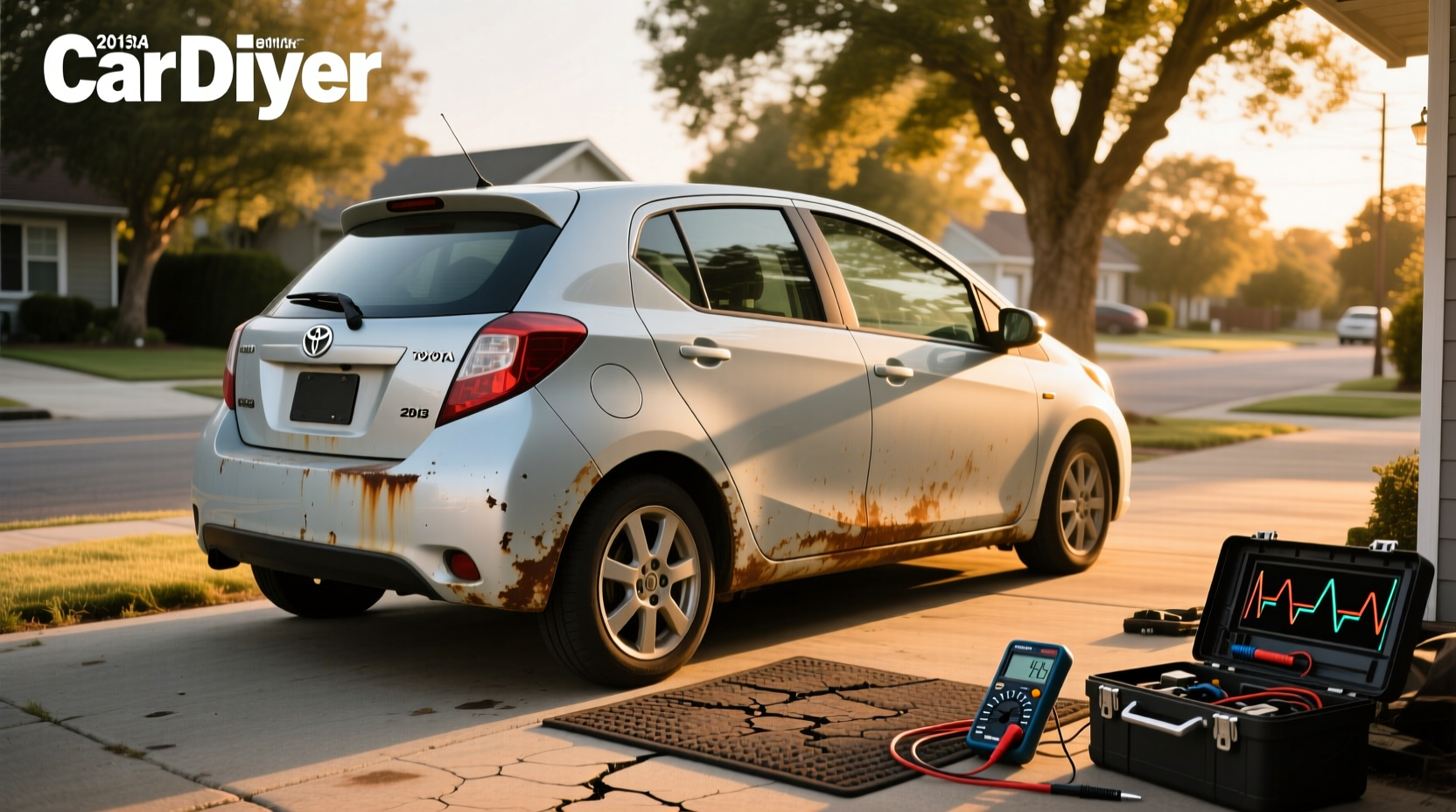 2012 Toyota Yaris hatchback parked on urban street