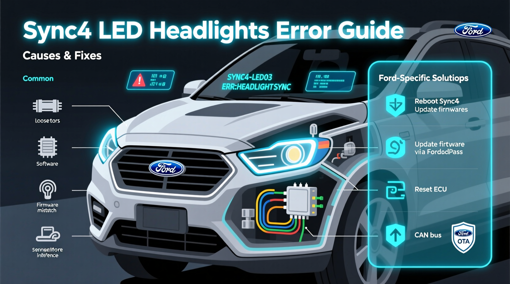 led headlights sync4 errors