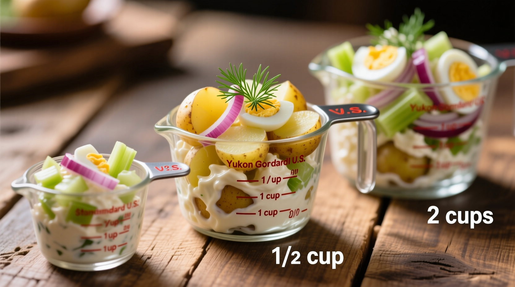 Potato salad portion sizes in measuring cups