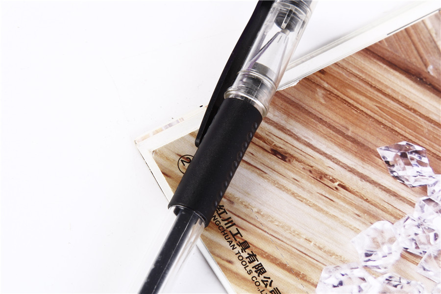 European standard bullet neutral gel pen needle signature water-based carbon pen black refill 0.5m custom wholesale