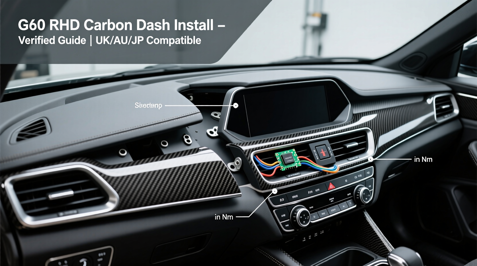 g60 rhd carbon dash install
