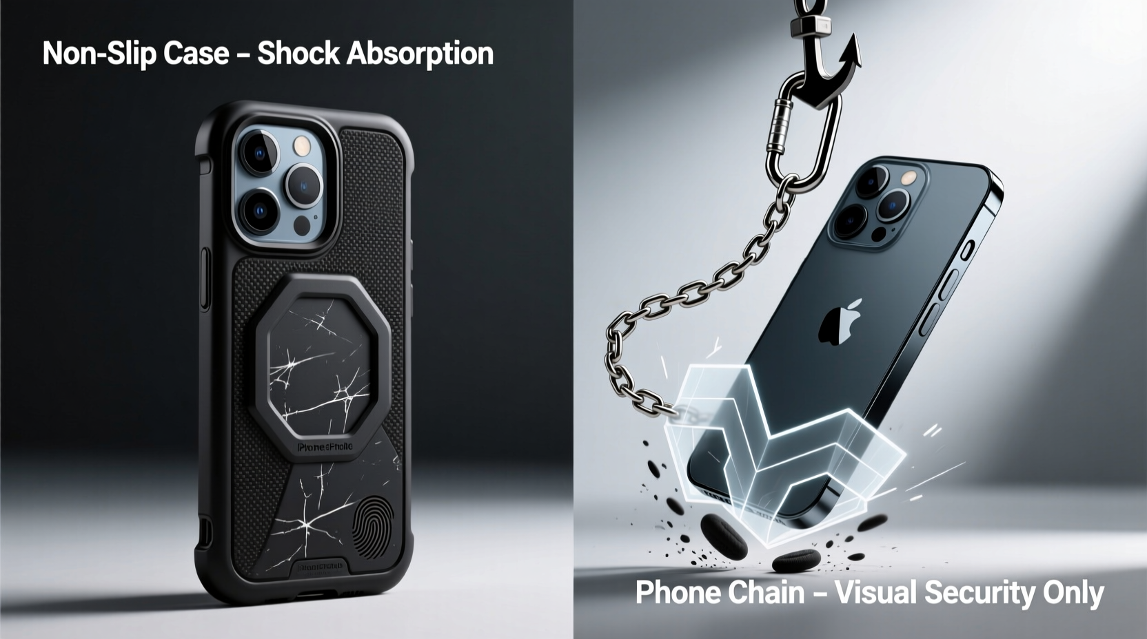 non slip phone case vs phone chain does a chain actually stop drops or is it just for looks