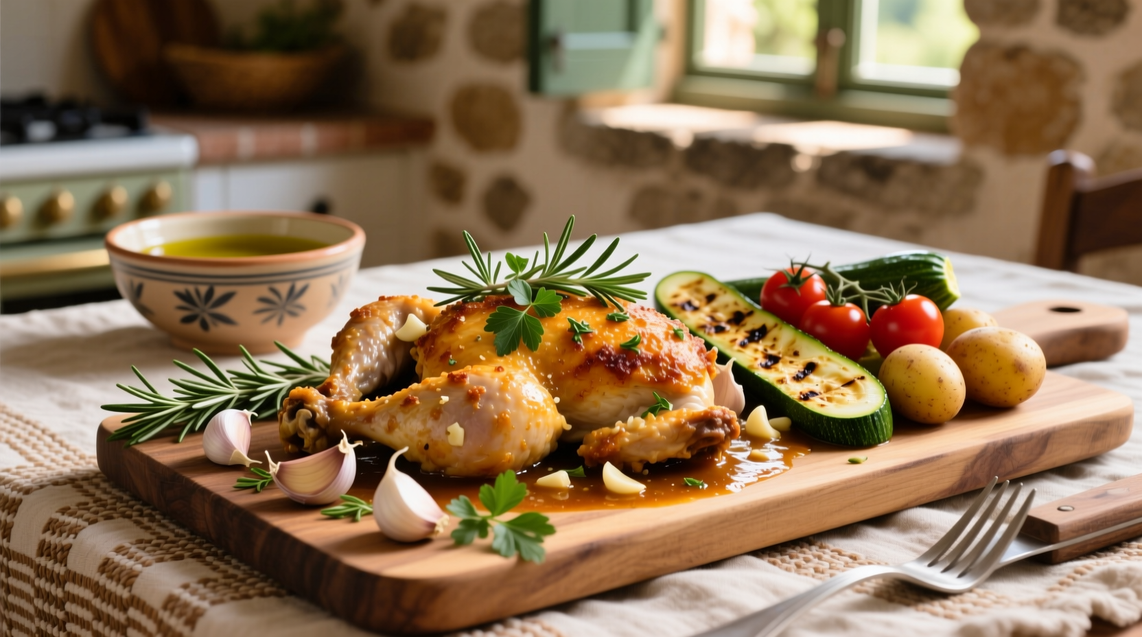 Tuscan garlic chicken with fresh herbs