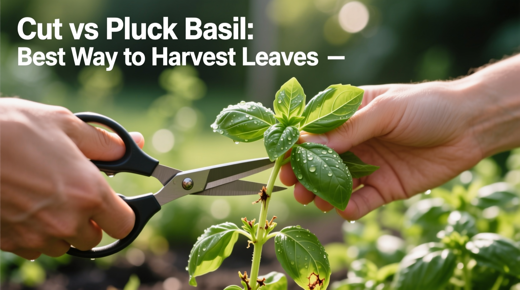 do you pluck or cut basil leaves