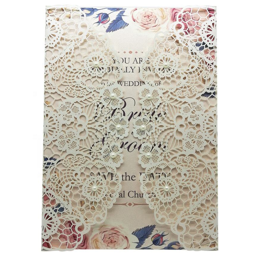 white and gold invitations