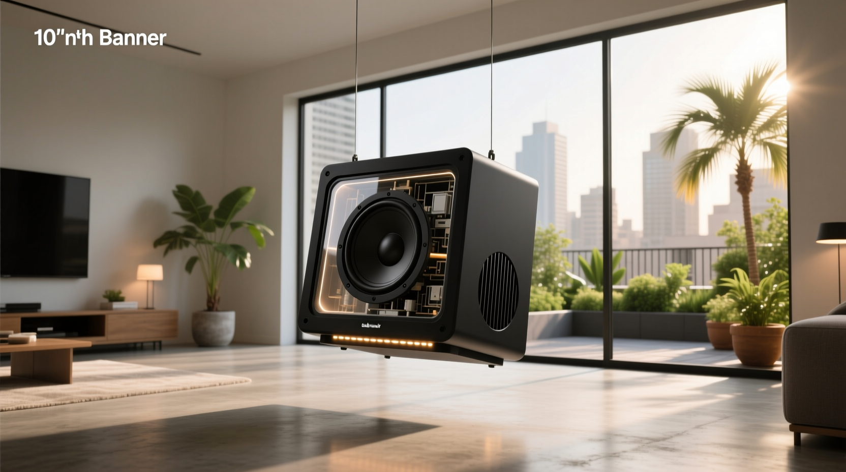 10 inch free air subwoofer space saving bass guide