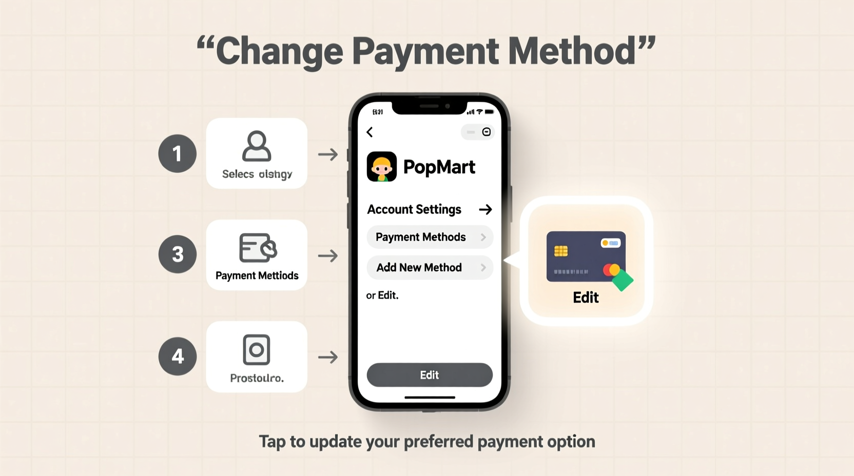 how to change payment method on popmart