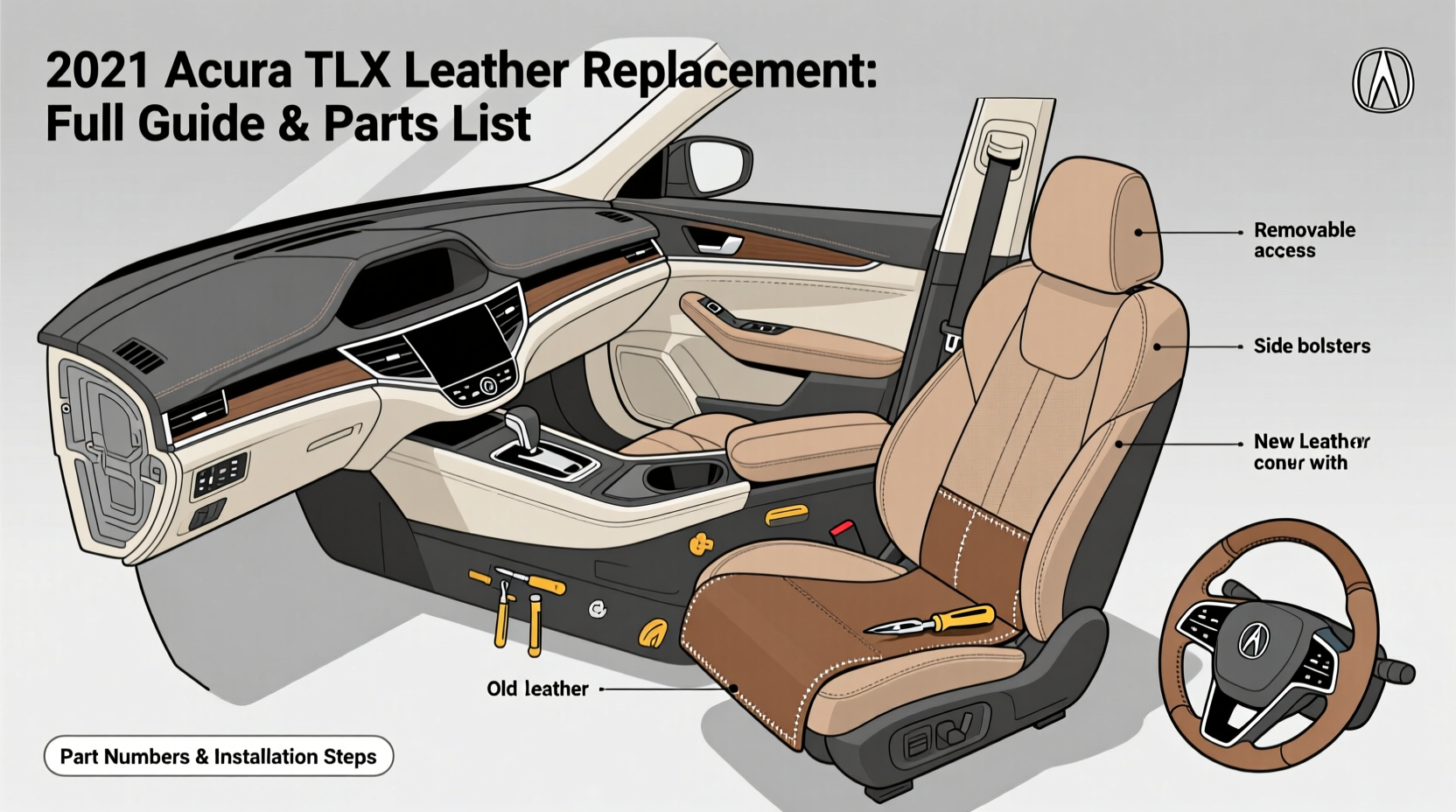 2021 tlx leather replacement