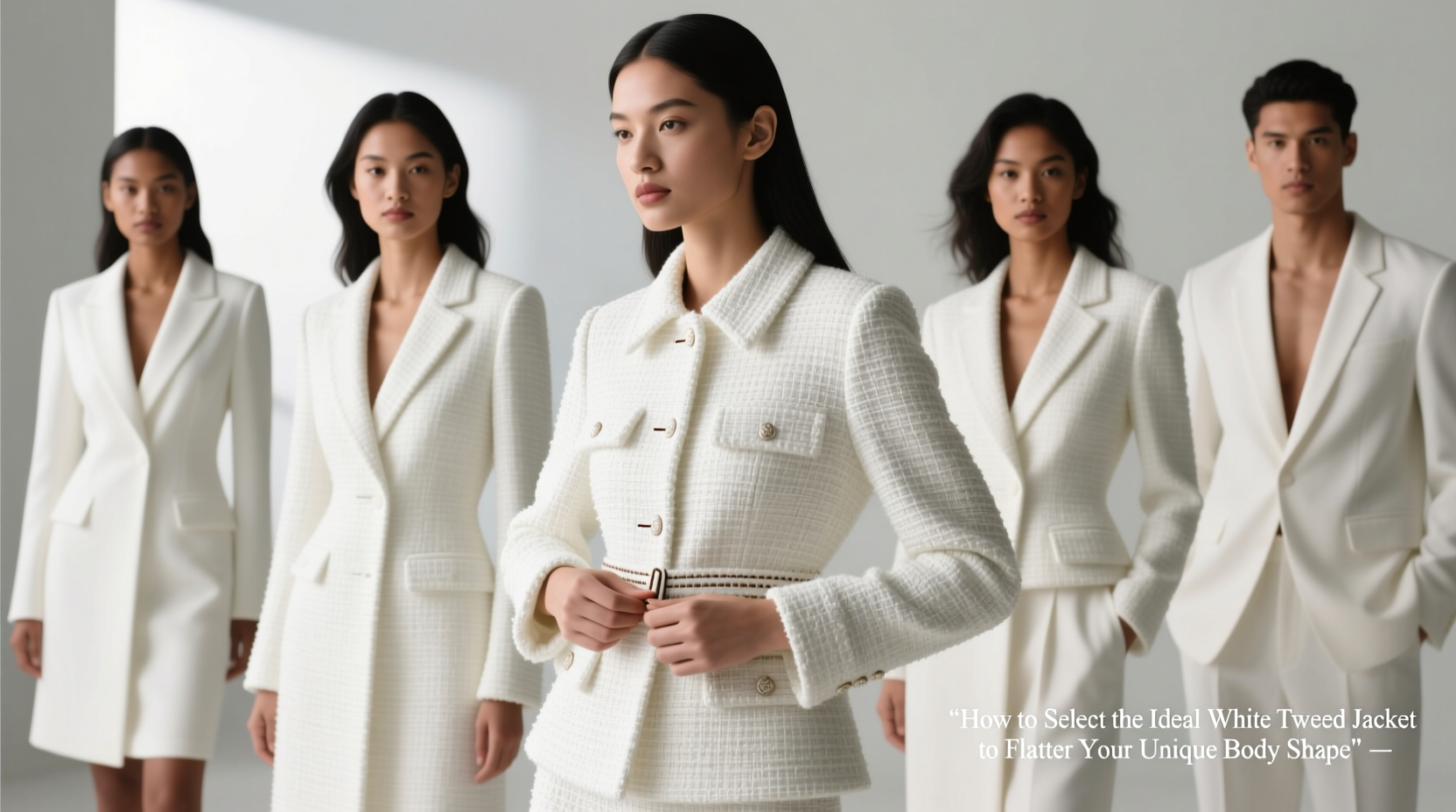 how to select the ideal white tweed jacket to flatter your unique body shape