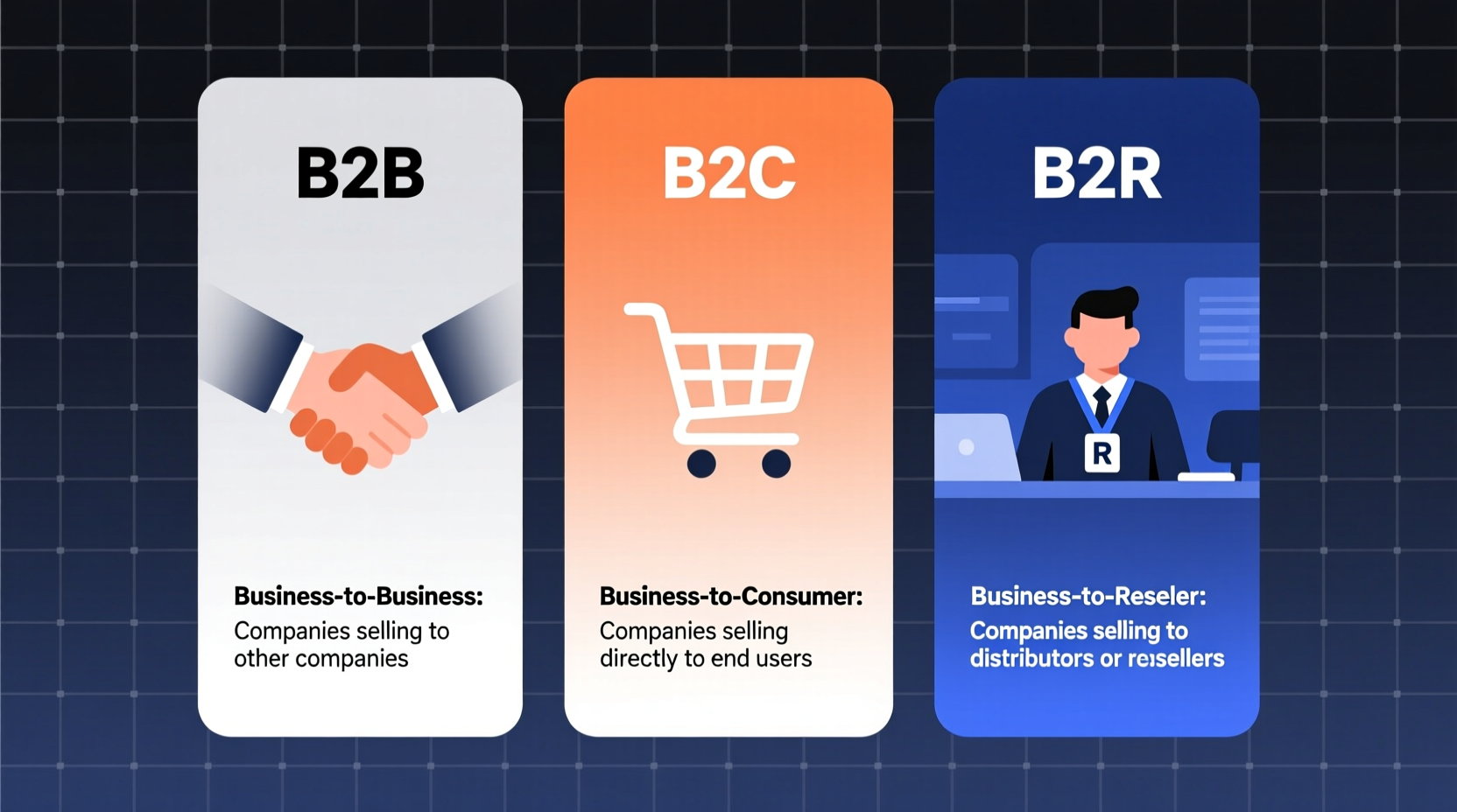 what is b2b b2c b2r