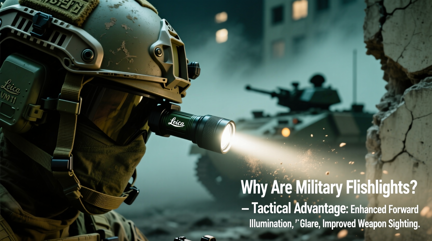 why are military flashlights angled purpose advantages