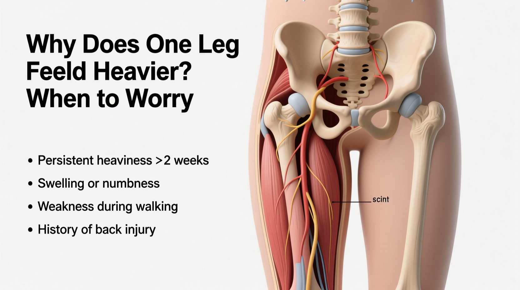 why does one leg feel heavier causes when to worry