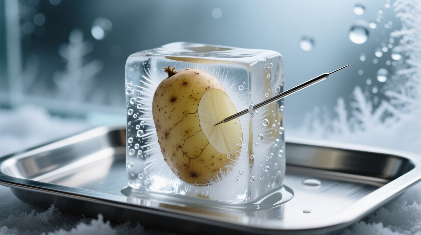 potato needle ice cube