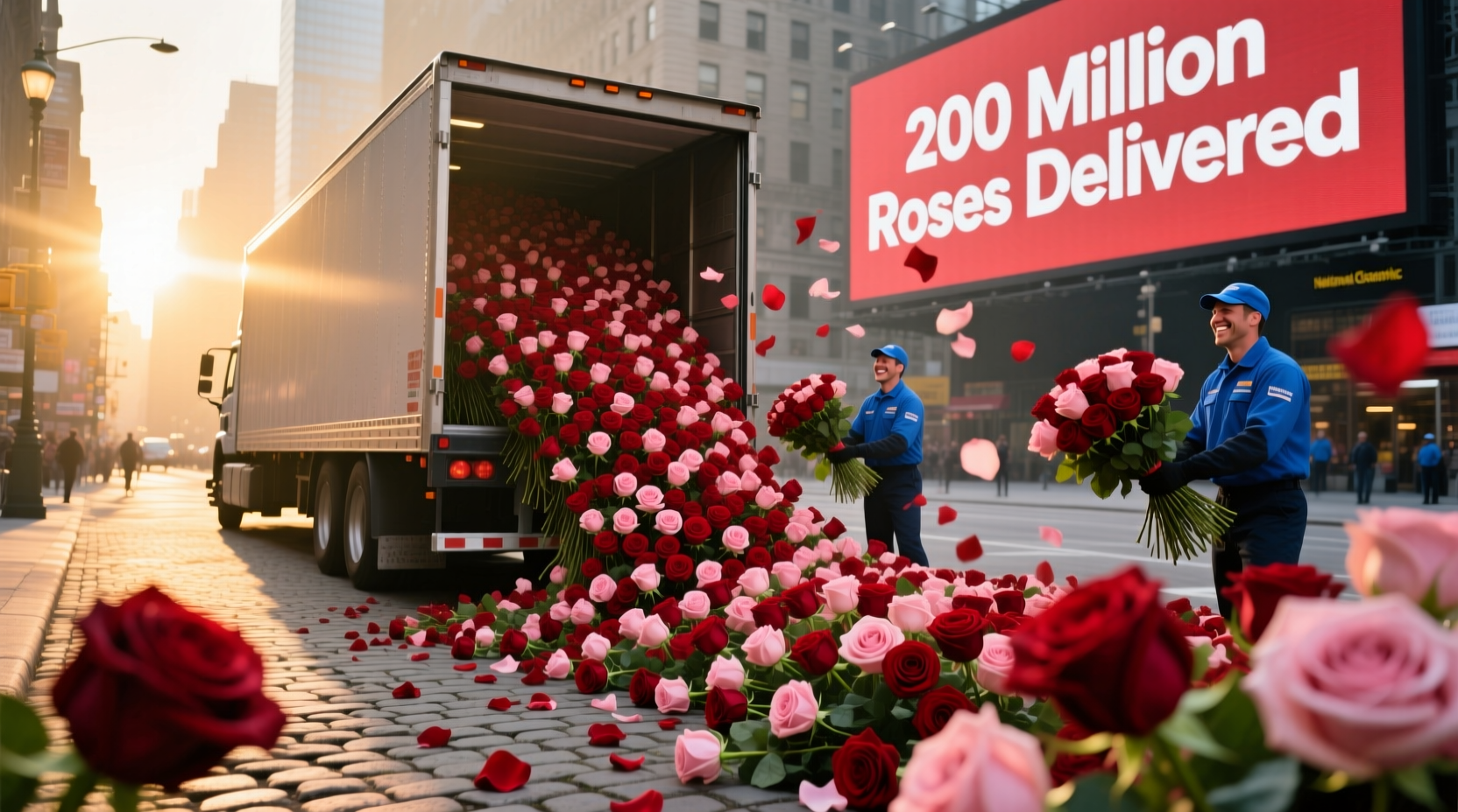 how many roses will be delivered over valentines day