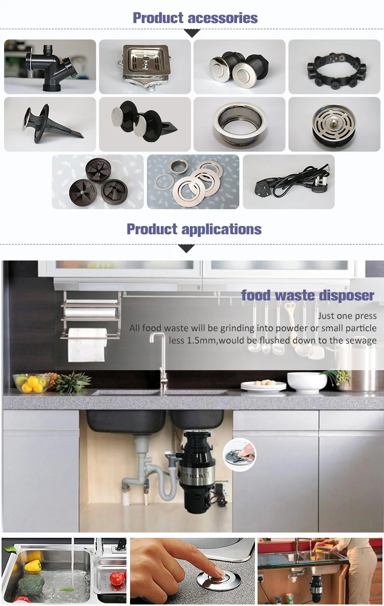 Major Kitchen Appliance 1/2hp Kitchen Sink Waste Disposal Machine Food Waste Grinder