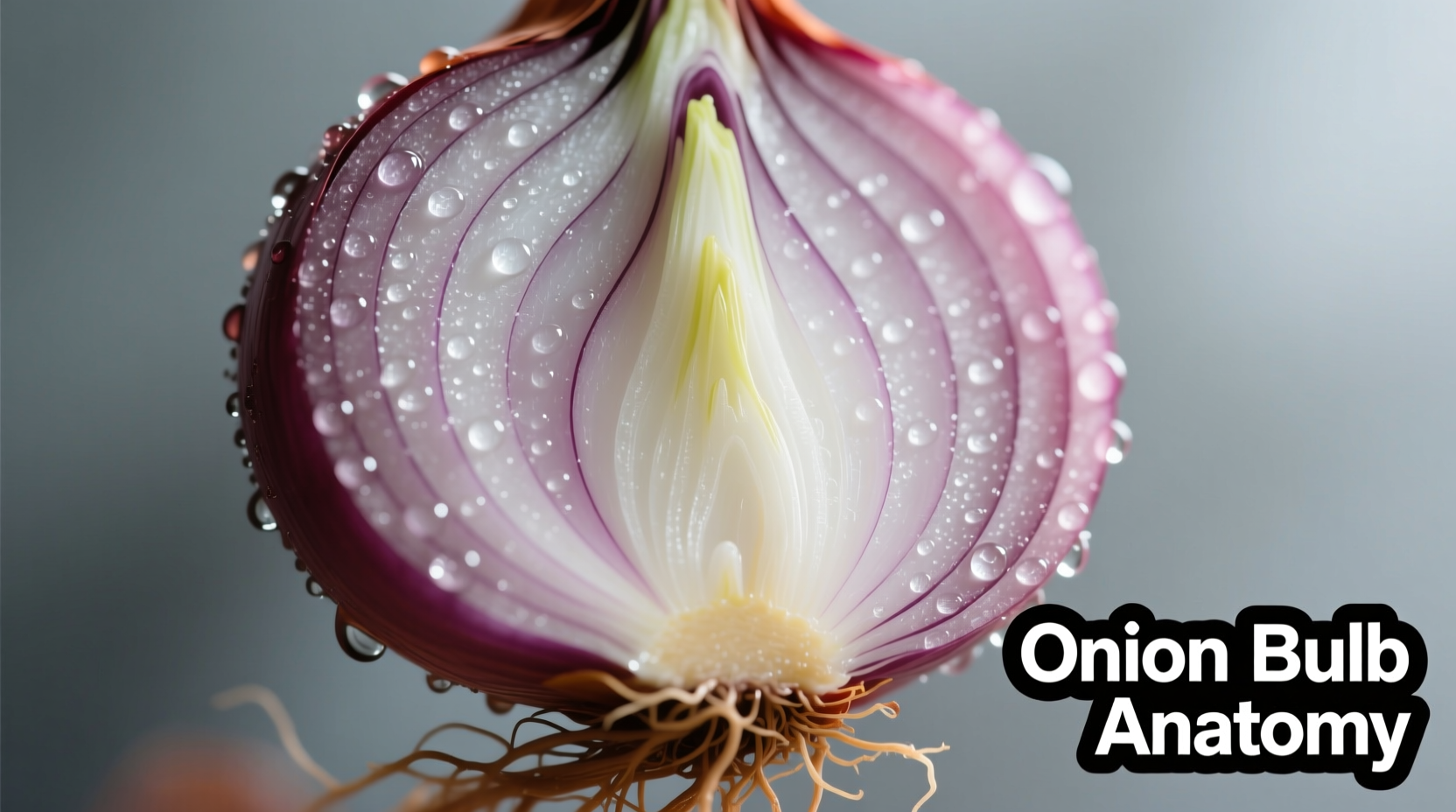 Close-up of onion layers showing bulb structure