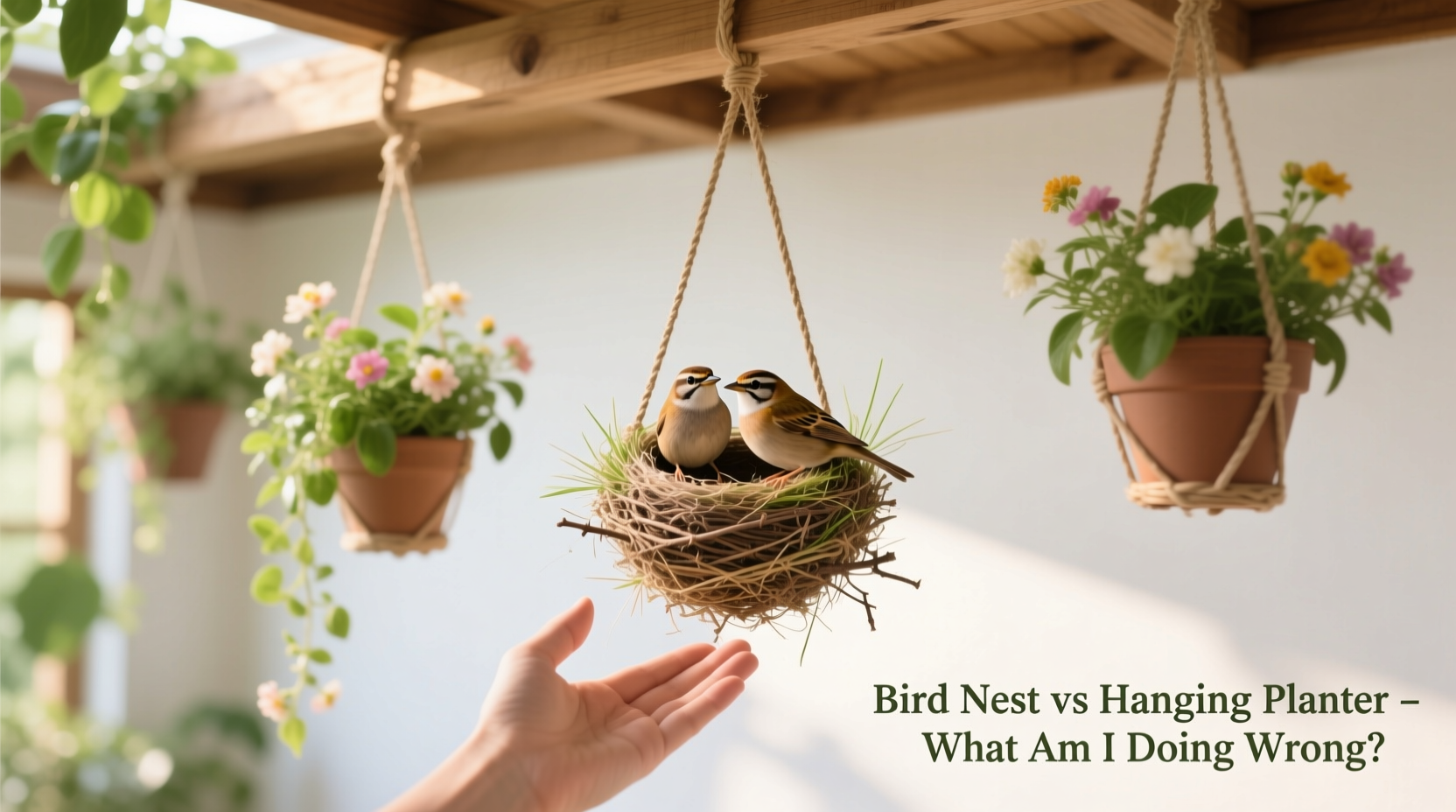 birds keep nesting in my hanging planters bird nest vs hanging planter what am i doing wrong